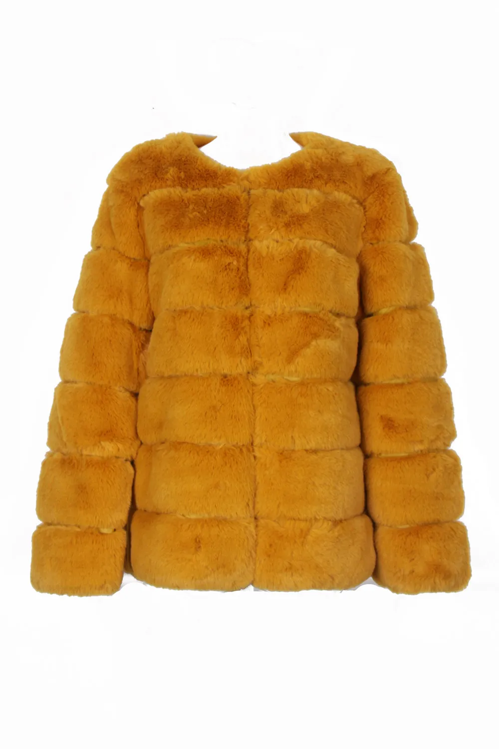 Soft Faux Fur Panel Coat