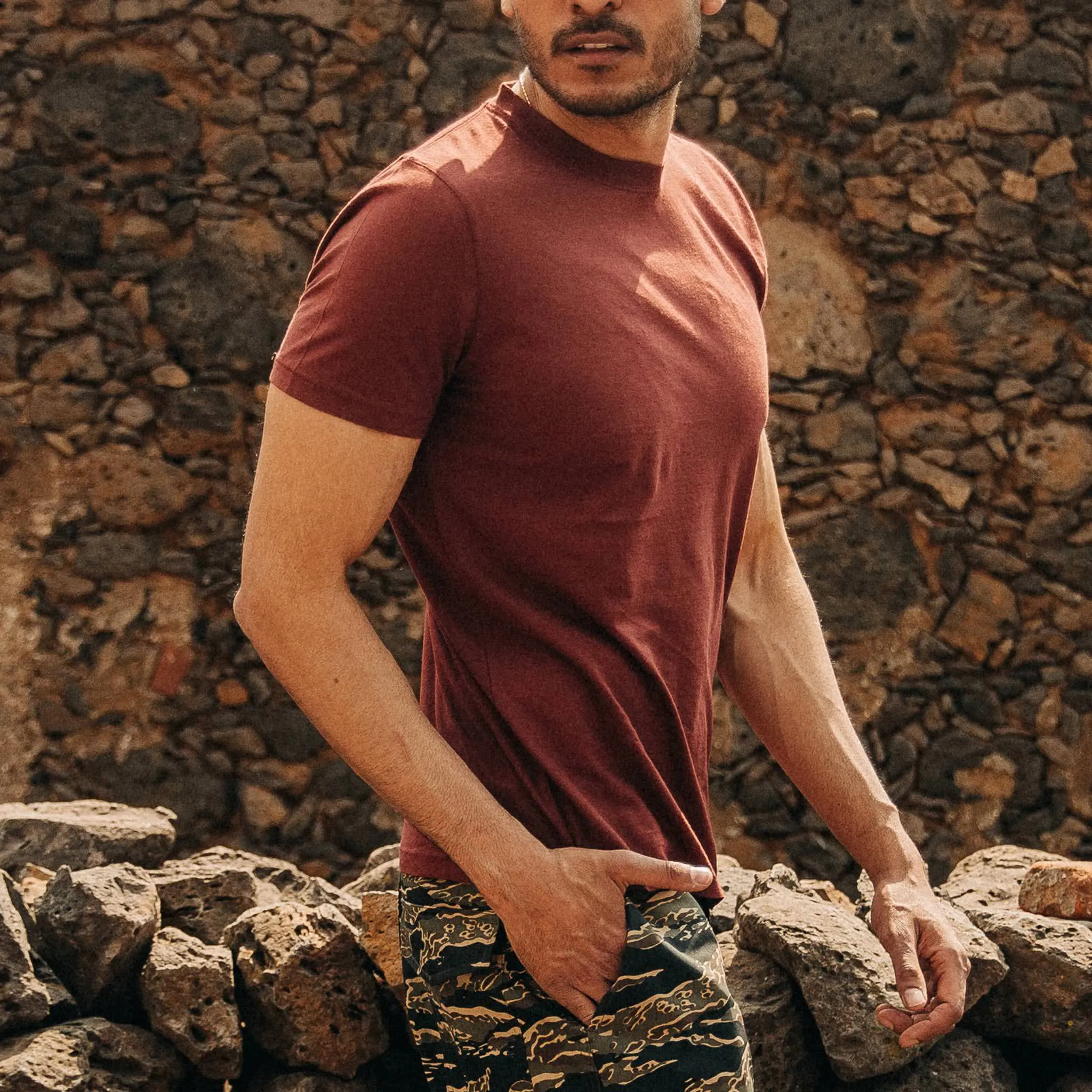 The Cotton Hemp Tee in Rust