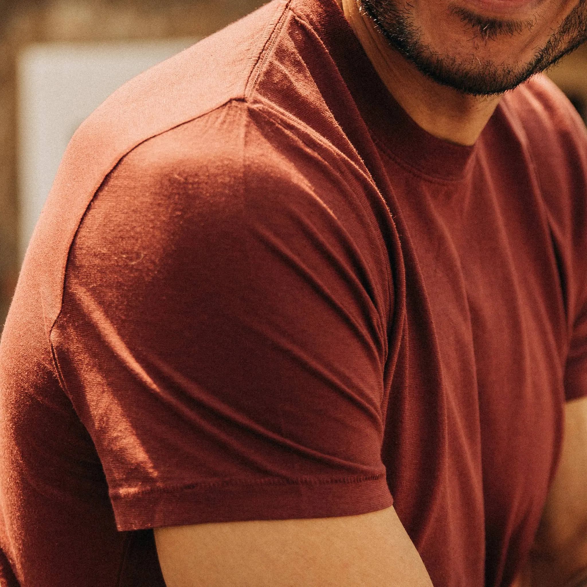 The Cotton Hemp Tee in Rust