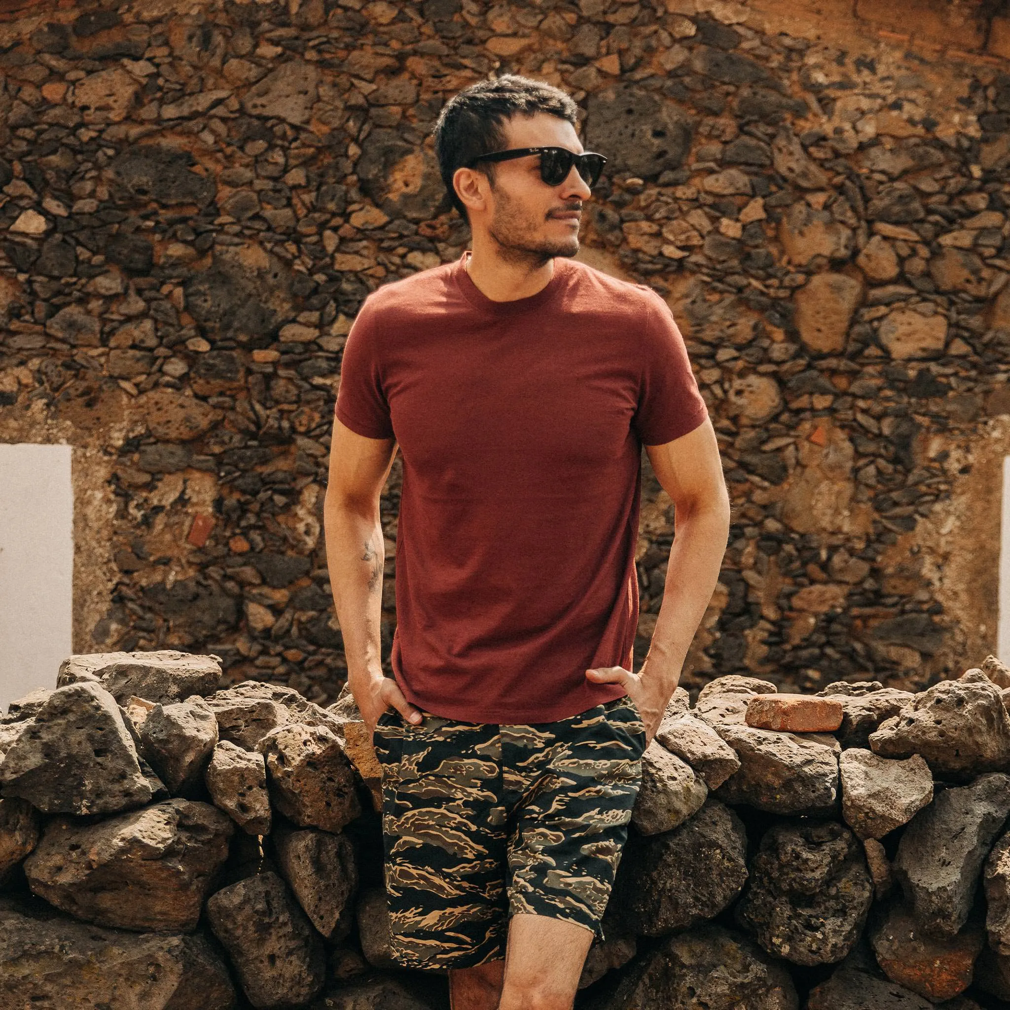 The Cotton Hemp Tee in Rust