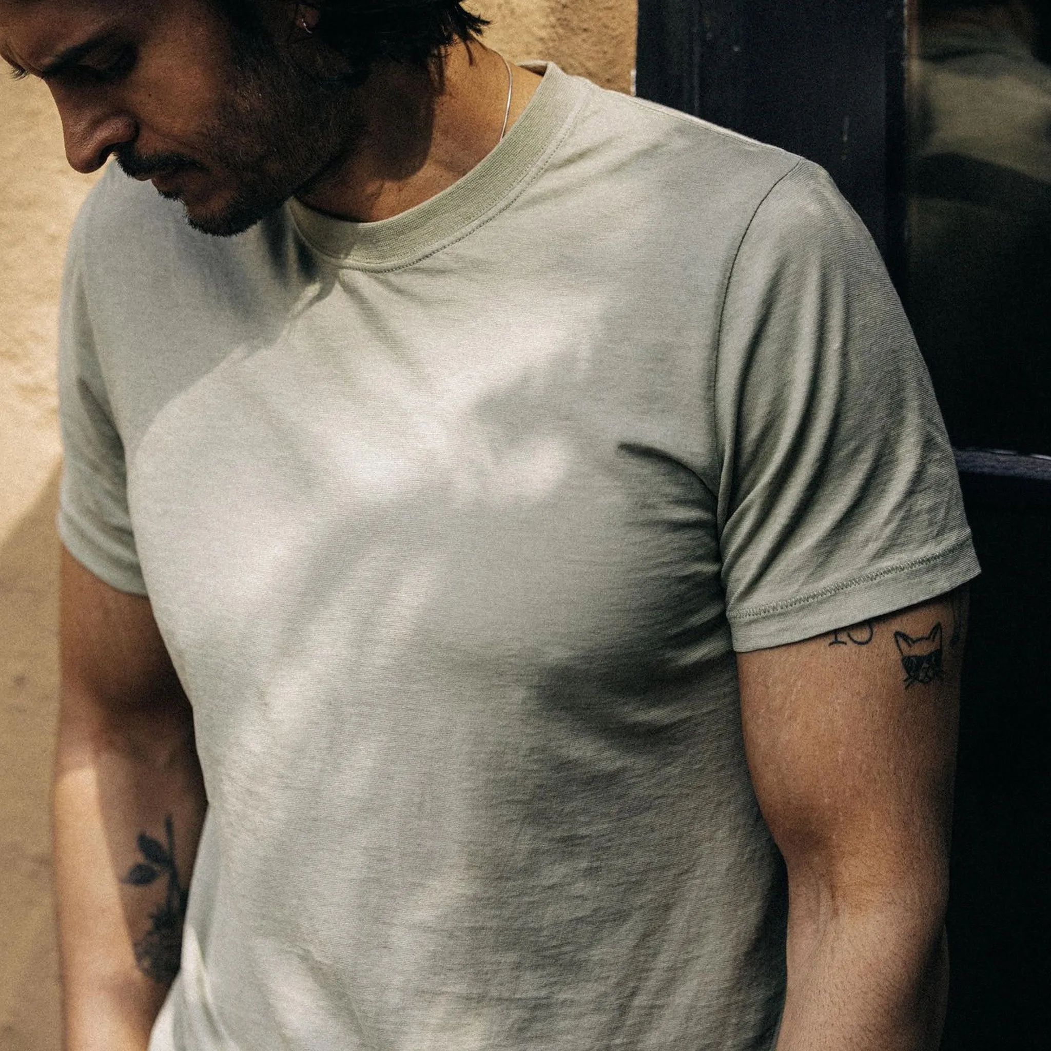 The Cotton Hemp Tee in Sage