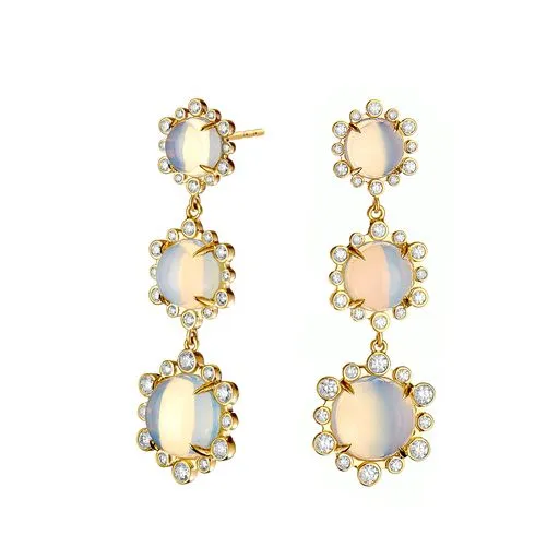 Triple Drop Diamond Chandelier Earrings