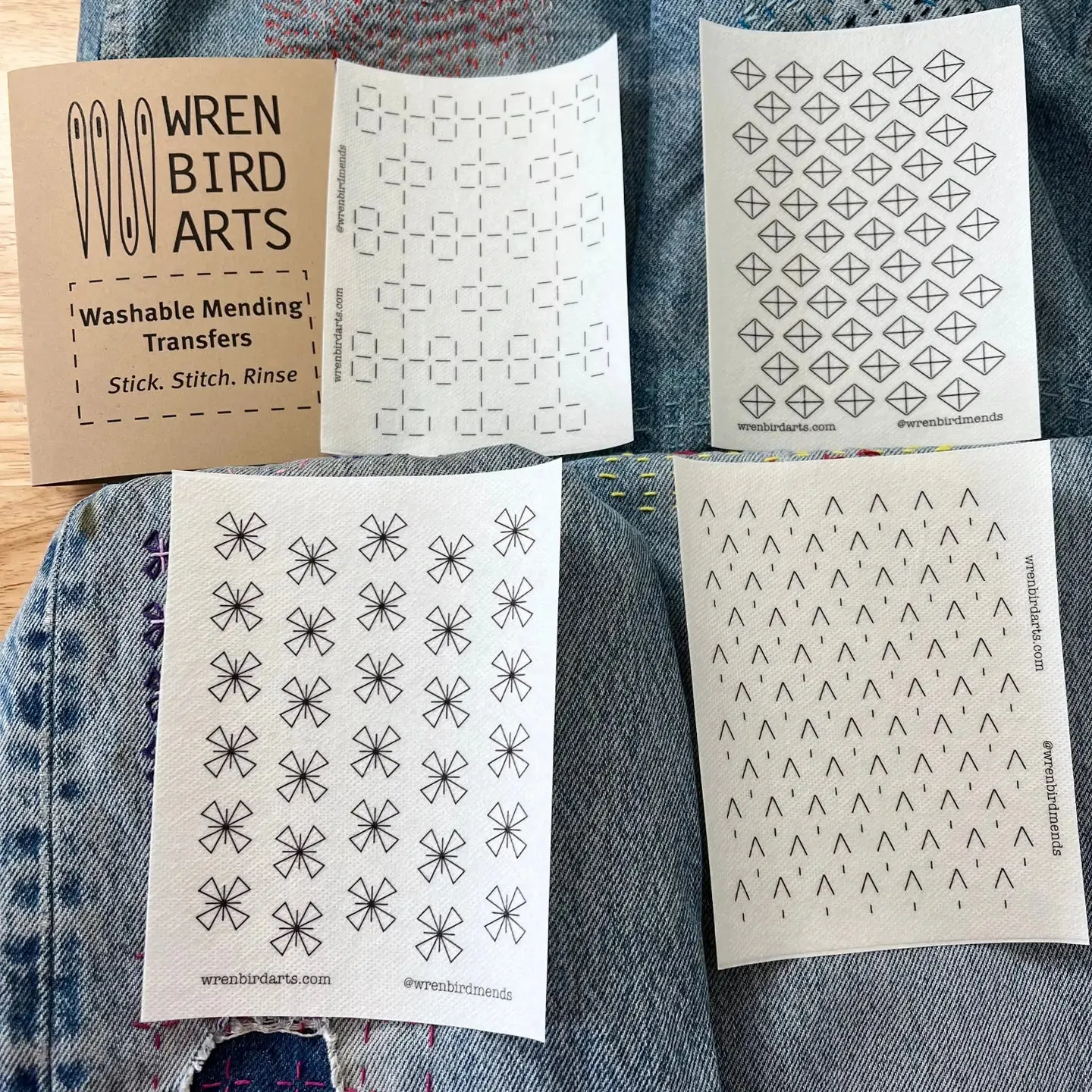 Wren Bird Arts Washable Mending Transfers