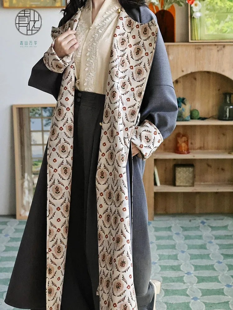 Yinian Qiu 一念秋 Daydream of Autumn Modern Tang Double Sided Yuanlingpao Coat